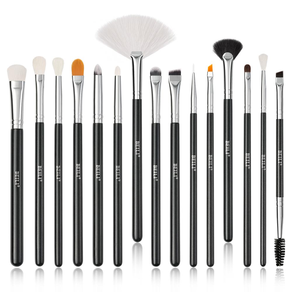 BEILI NEW 2023 eye vegan make up brush set private label travel 8pcs Manufacture sickle angled flat top eyebrow eyeliner LOW MOQ