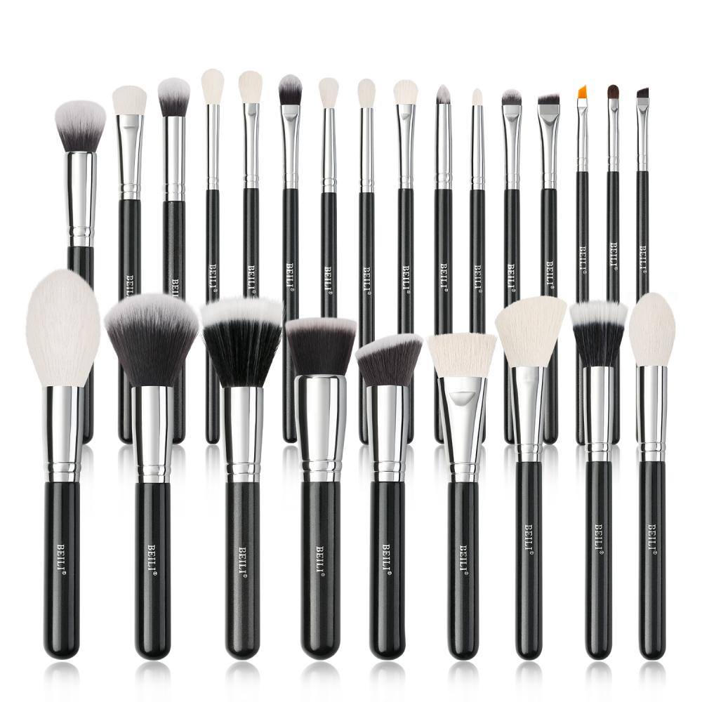 25PCS Black Makeup Brushes